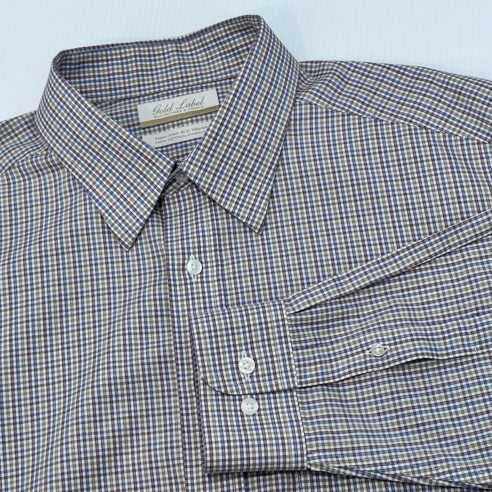 Roundtree & Yorke Gold Label Non-Iron EZ Wash Men's Button‎ Up 17 Tall 36/37